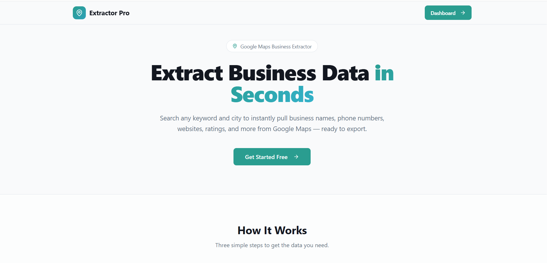 Data Extractor AI - Main product screenshot demonstrating key features and user interface
