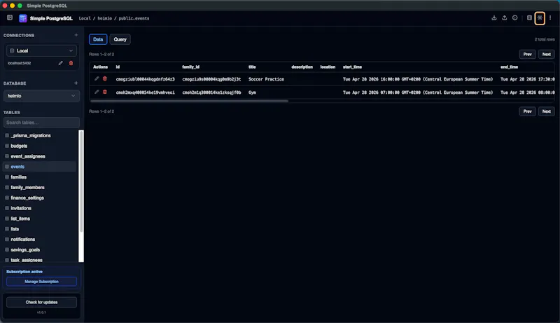 SimplePostgreSQL screenshot 3