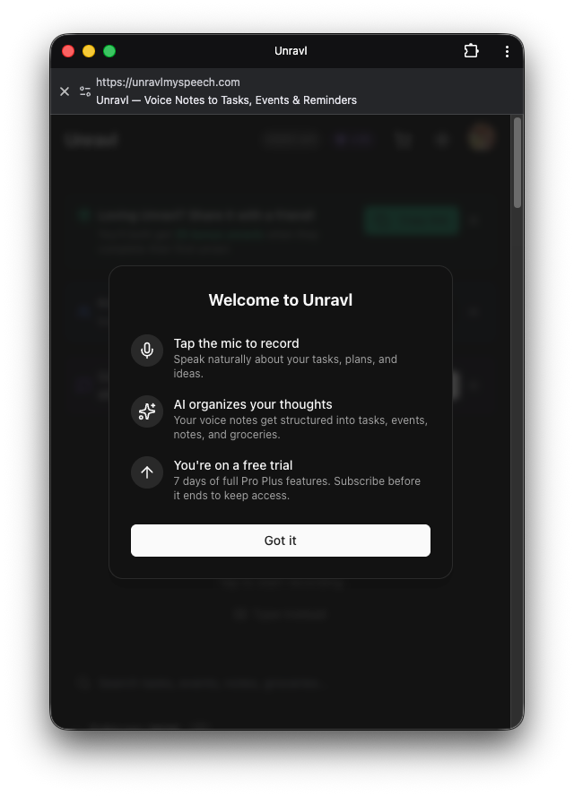 Unravl - Screenshot 3 showing product features and functionality
