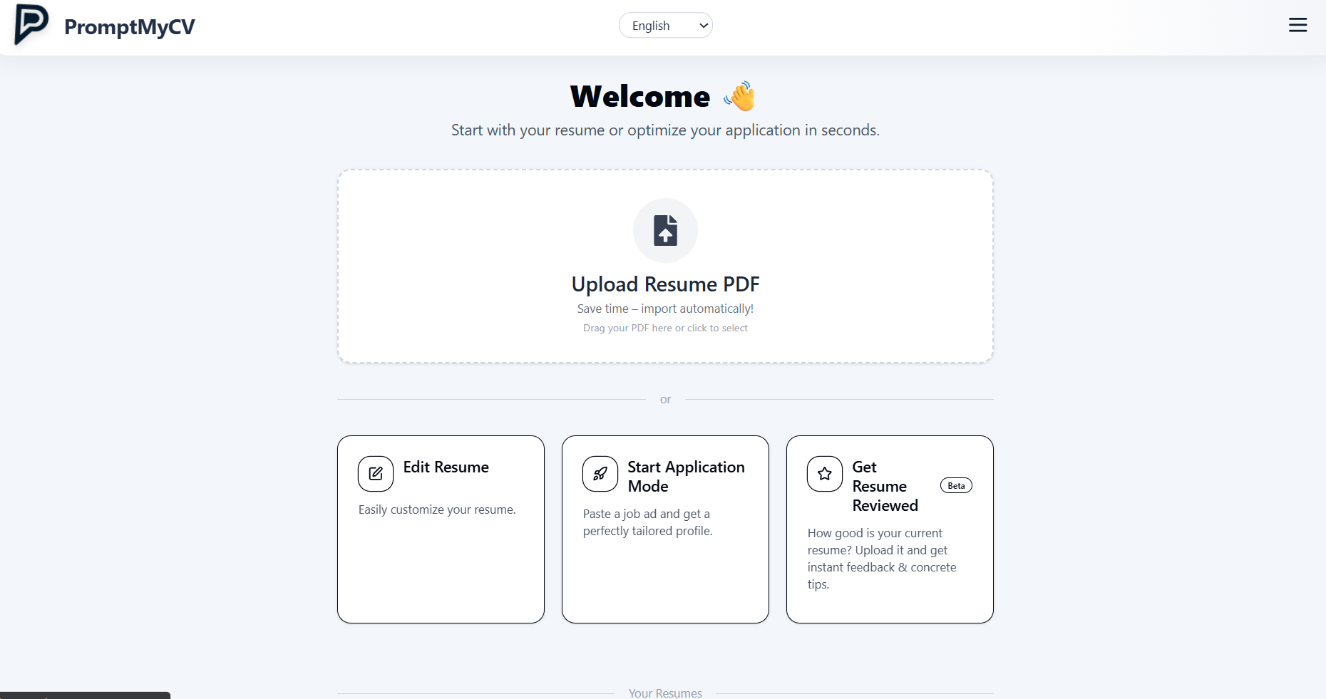 PromptMyCV - Tailor your resume to any job in seconds media 1
