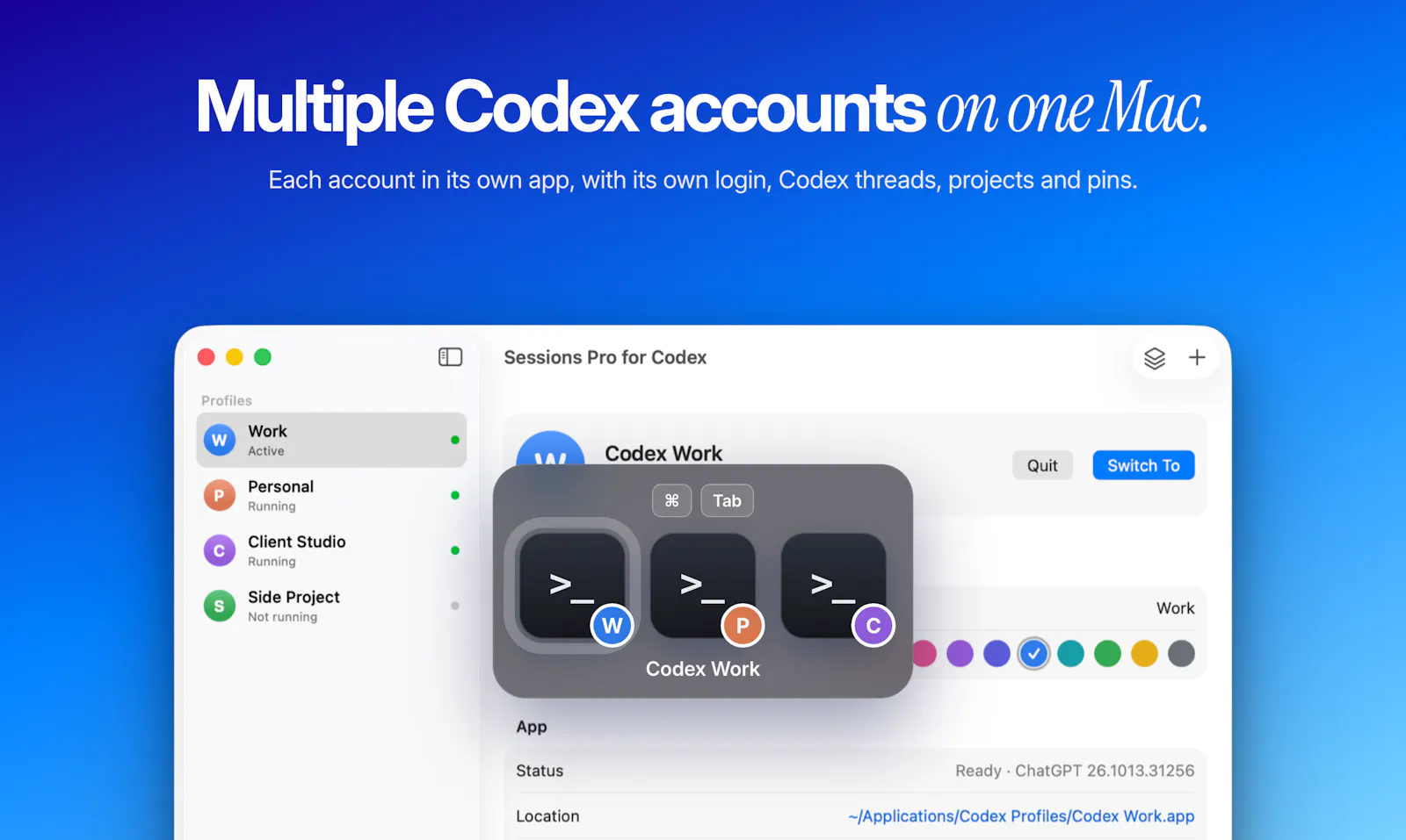 Sessions Pro for Codex screenshot 1