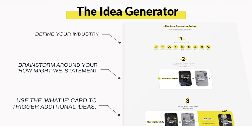 Idea Generator Level up the quantity and quality of your ideation