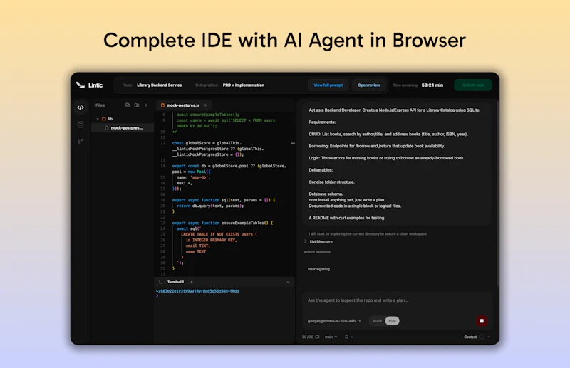 Lintic: Open Source AI Coding Assessment screenshot 1