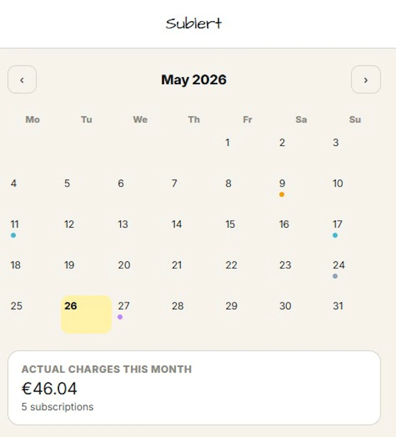 Sublert -> Never Miss a Renewal screenshot 4