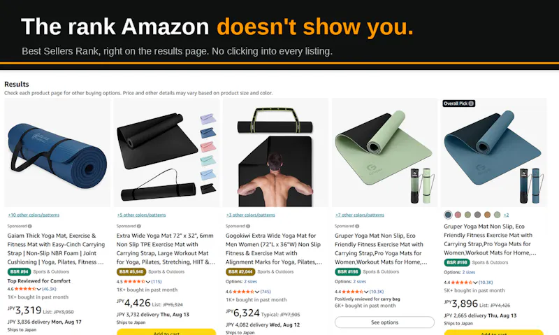 BSR Overlay for Amazon screenshot 1