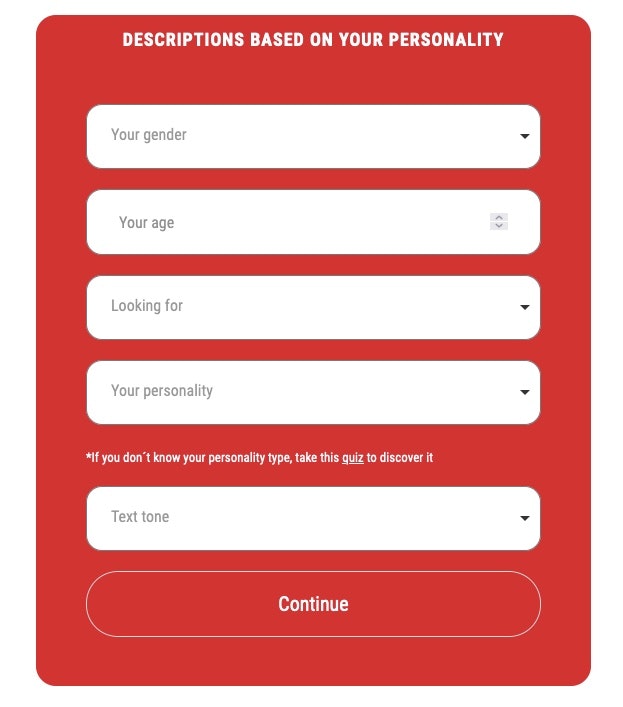 Mídia 2 de TinderGuru - Perfis de namoro de IA com base em sua personalidade