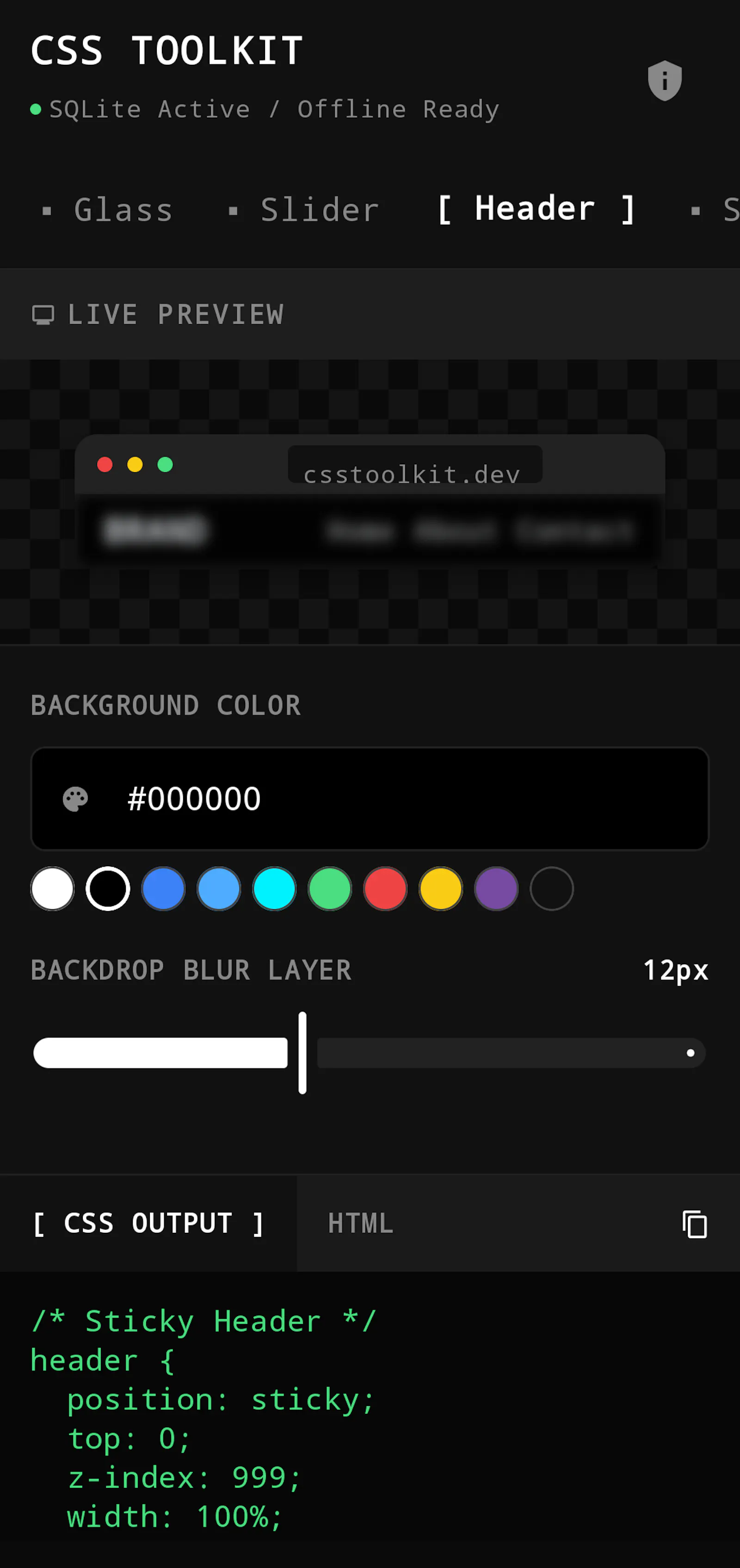 CSS Toolkit screenshot 1