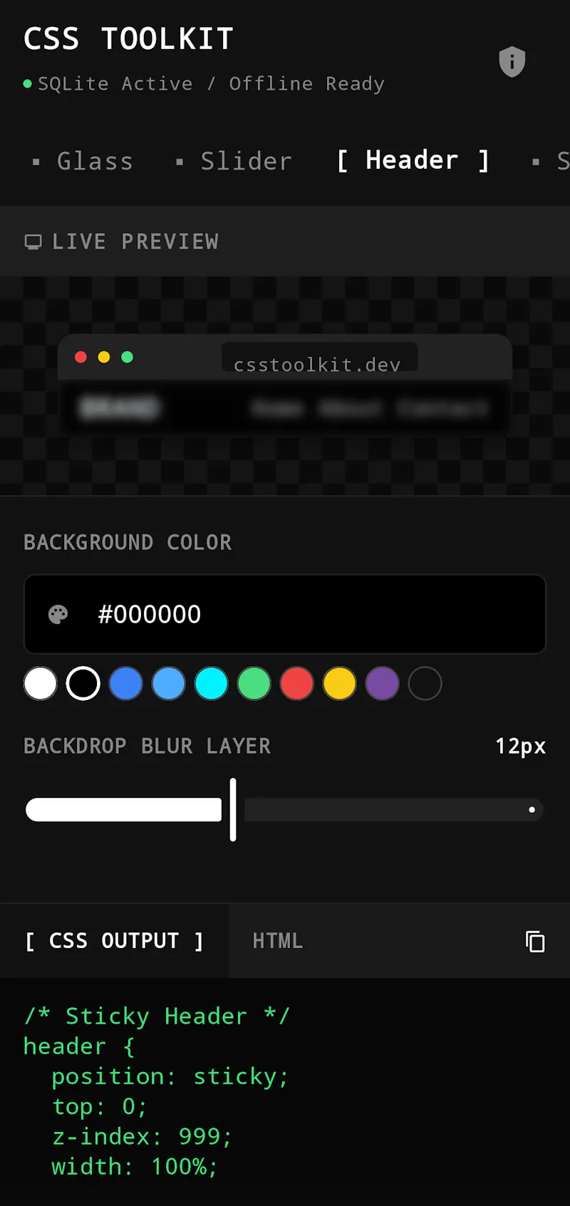 CSS Toolkit screenshot 1