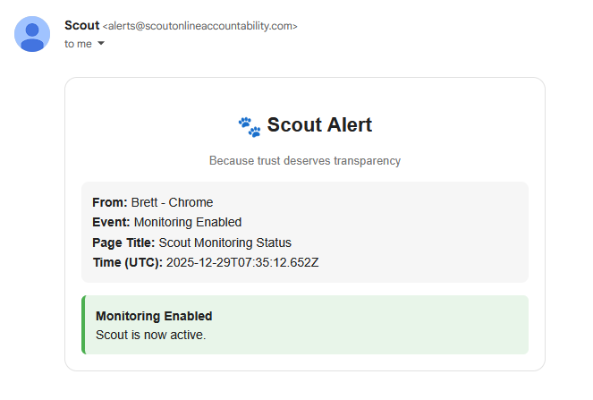 Scout - Online Accountability - Screenshot 5 showing product features and functionality