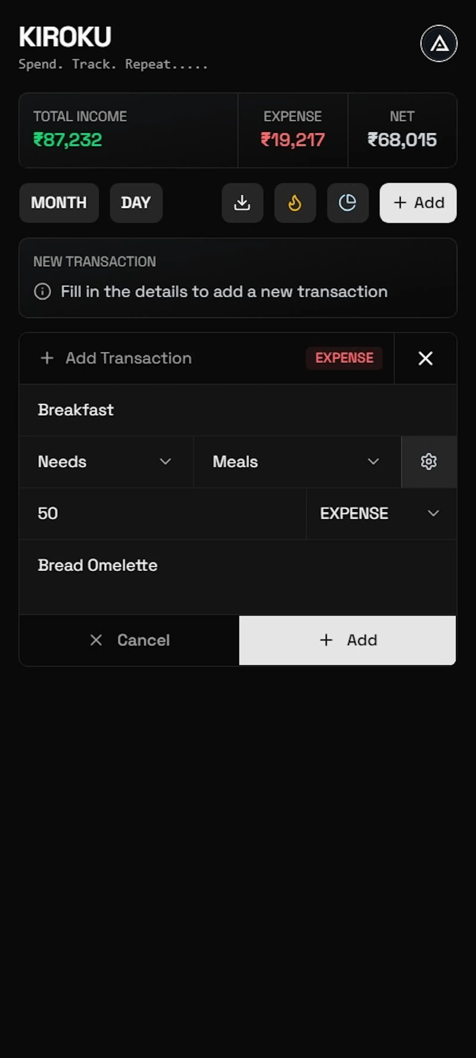 KIROKU - Expense Tracker screenshot 3
