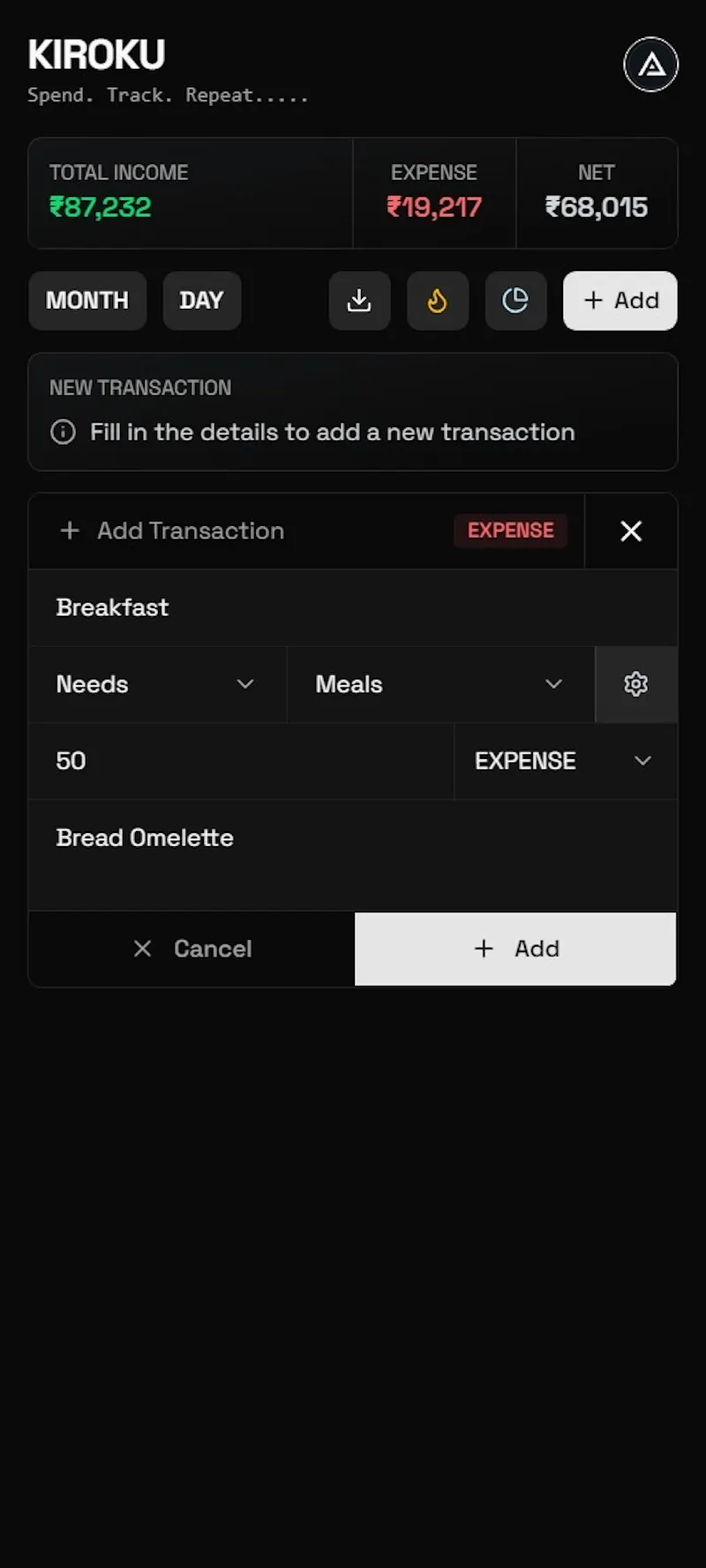KIROKU - Expense Tracker screenshot 3