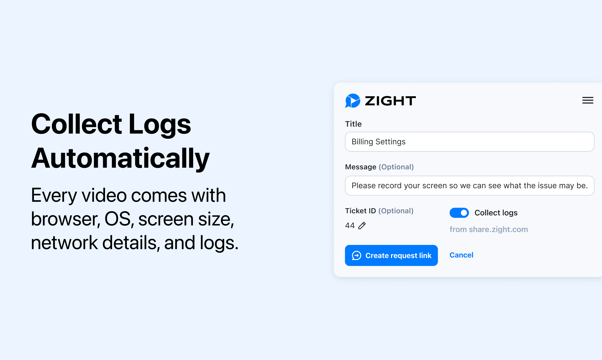 Request Video + Data Log Collection gallery image