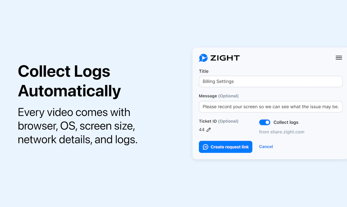 Request Video + Data Log Collection