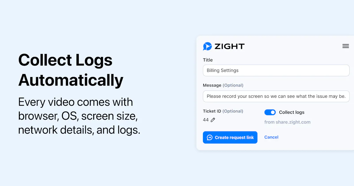 Request Video + Data Log Collection
