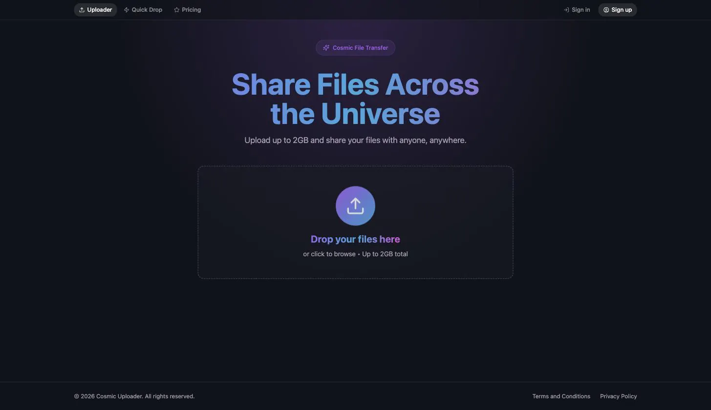 Cosmic Uploader gallery image