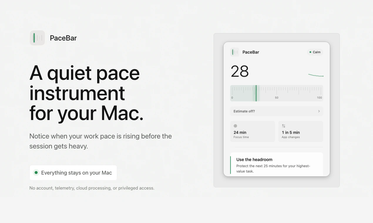 PaceBar screenshot 1