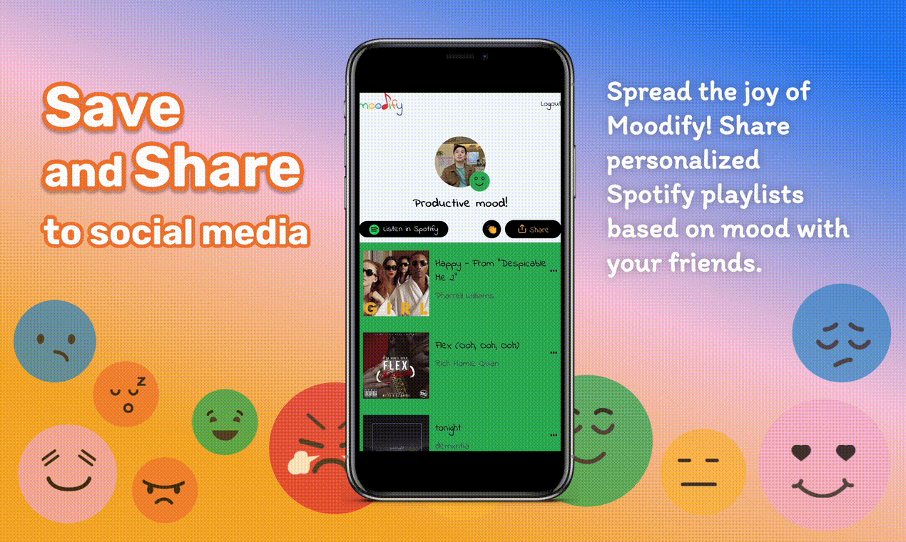 Mídia 5 de Moodify - Lista de reprodução personalizada do Spotify com base no seu humor