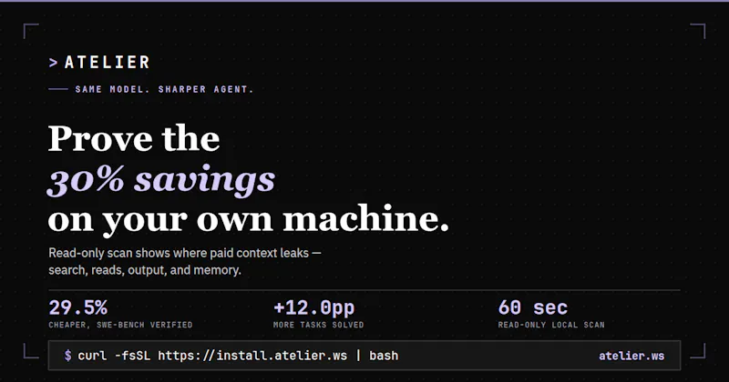Atelier faster runtime for coding agents screenshot 2