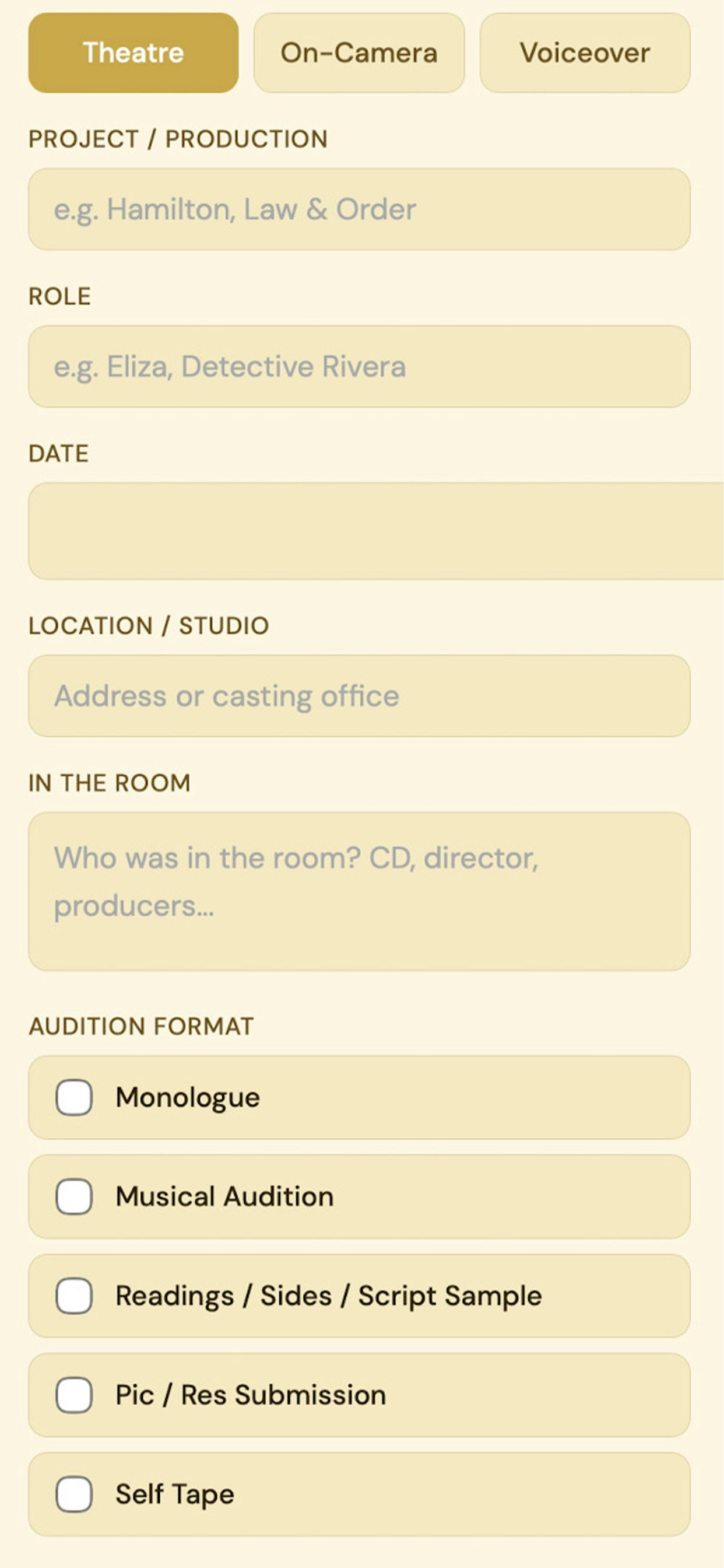 The Audition Log gallery image