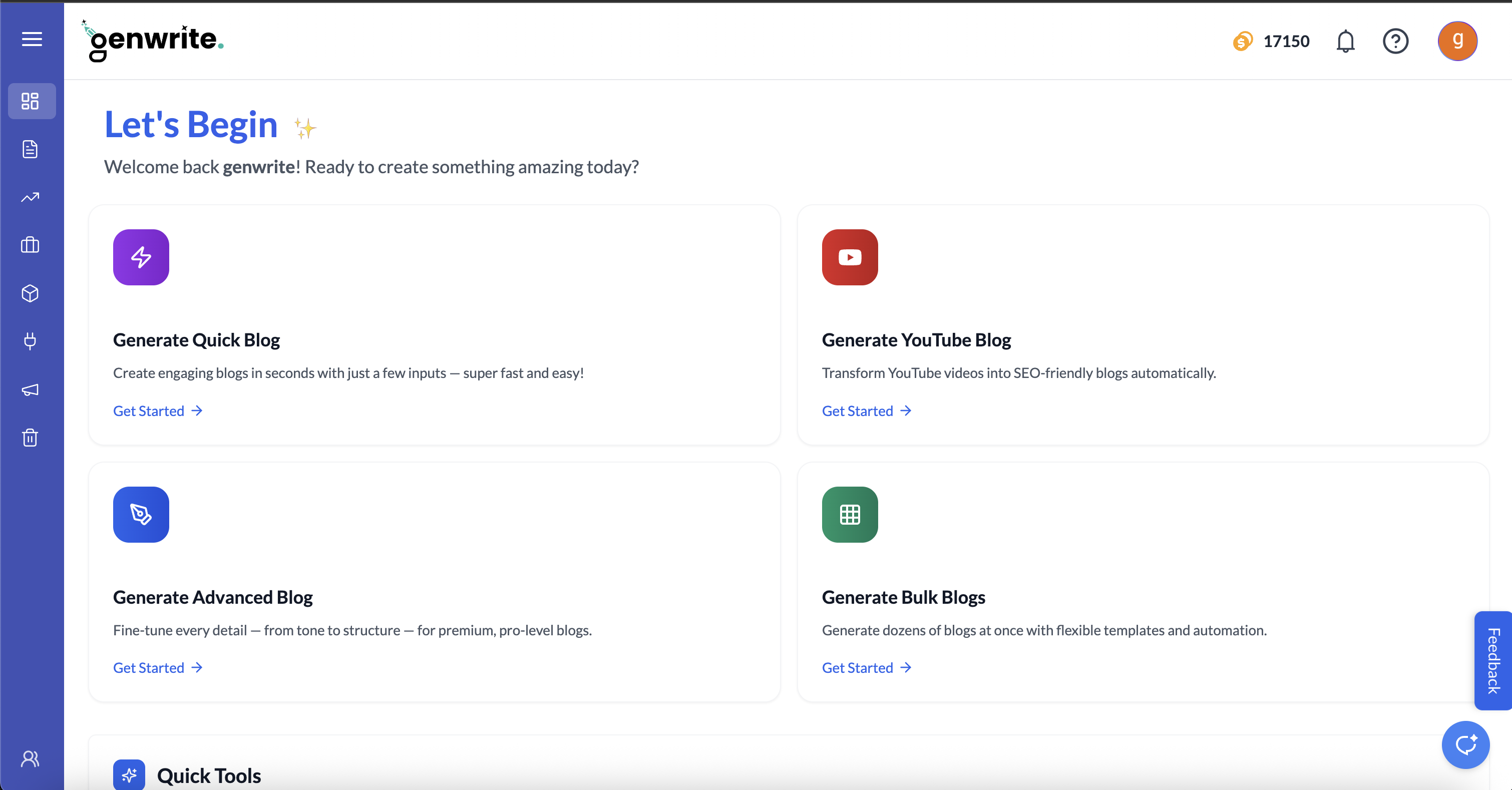 GenWrite - Main screenshot showing features and interface