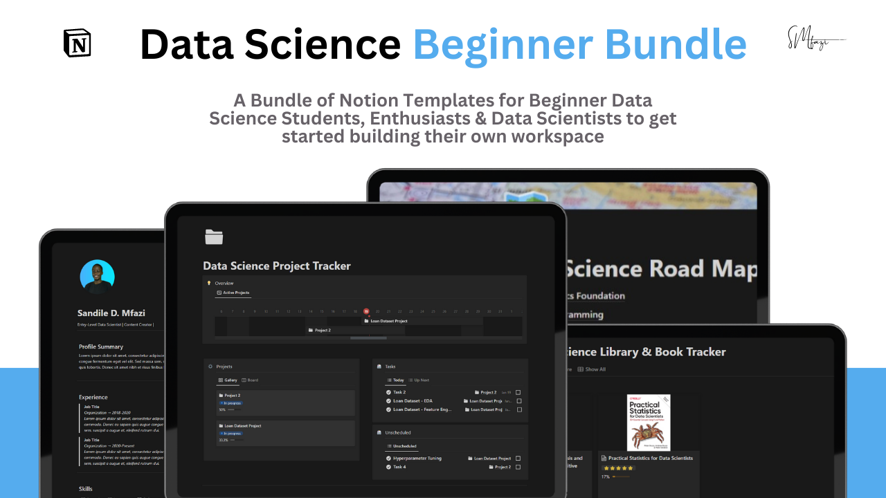 Bundle per principianti della scienza dei dati - nozione - Bundle per principianti di scienze dei dati della nozione: un pacchetto di 4 modelli media 1