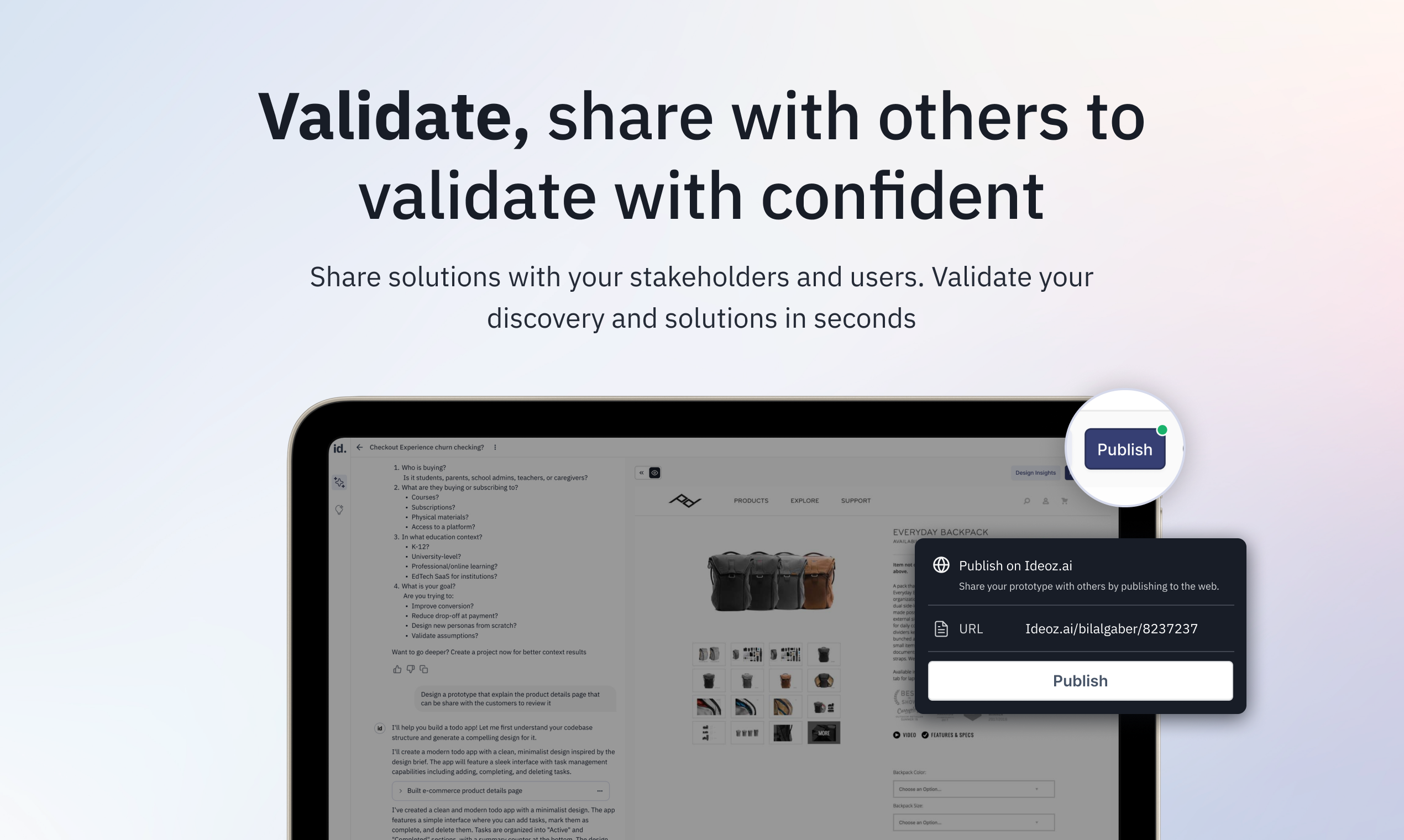 Ideoz AI - Screenshot 5 showing product features and functionality