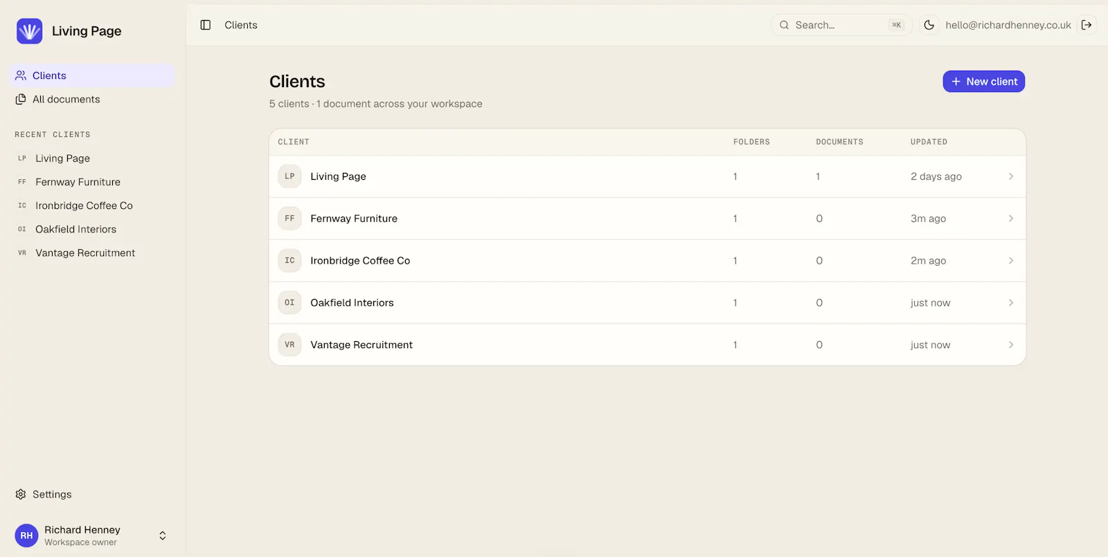 Living Page screenshot 2