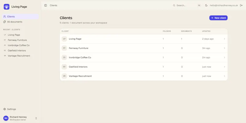 Living Page screenshot 2