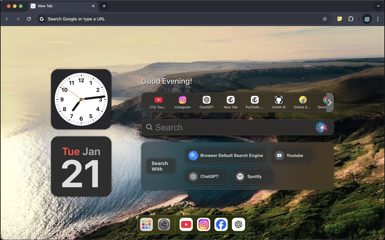 وسائط علامة التبويب MAC الجديدة - تمديد تجربة علامة التبويب الجديدة المستوحاة من MacOS 2