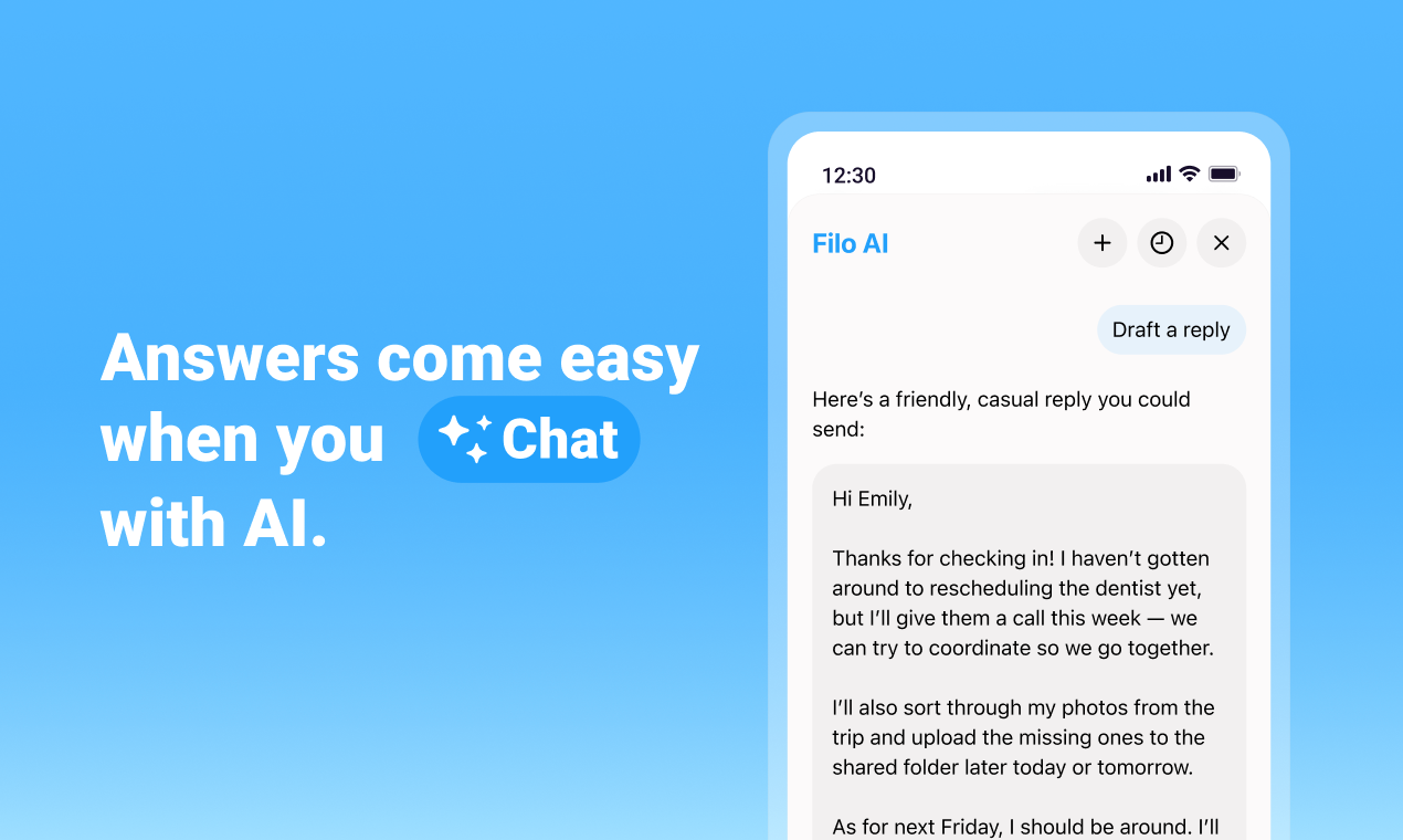 FiloMail for Android - Screenshot 4 showing product features and functionality
