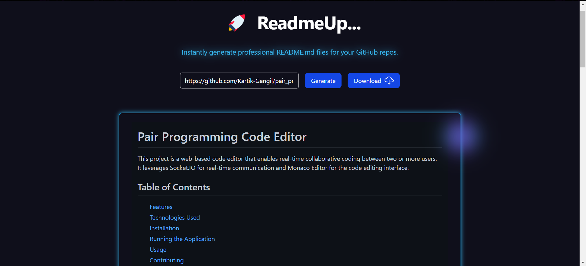 ReadMeup - สร้างไฟล์ readme มืออาชีพทันทีสำหรับ gitHub ของคุณ media 4