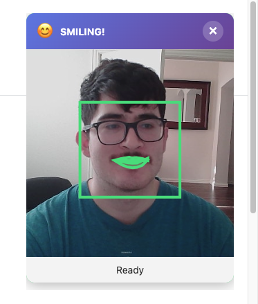 Smile Detector - Main screenshot showing features and interface