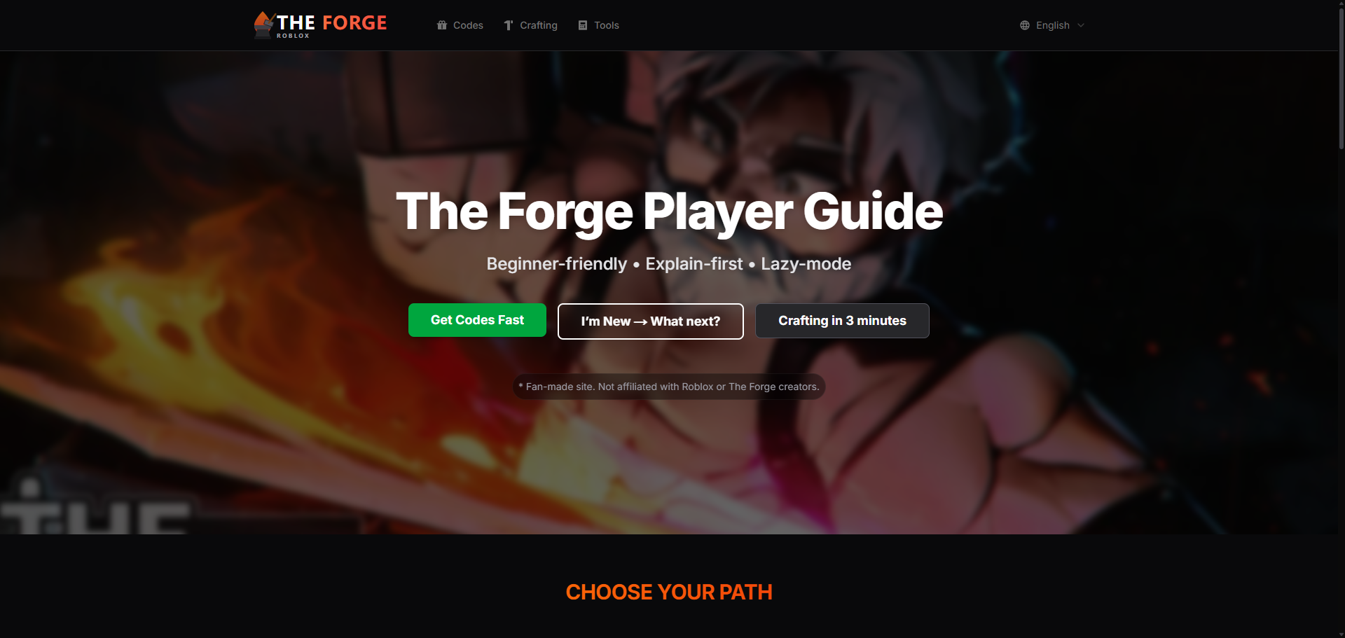 The Forge Game Guide - Main product screenshot demonstrating key features and user interface