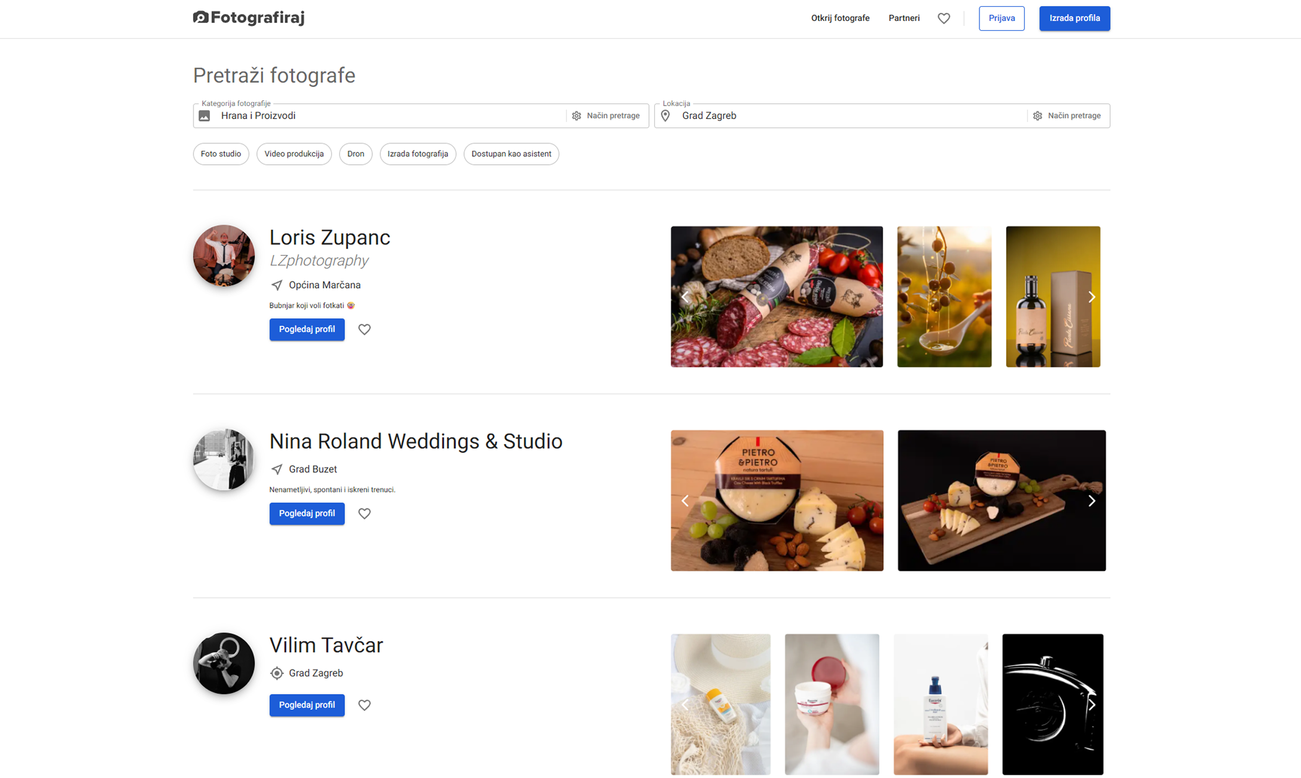 Fotografiraj.hr - Screenshot 3 showing product features and functionality