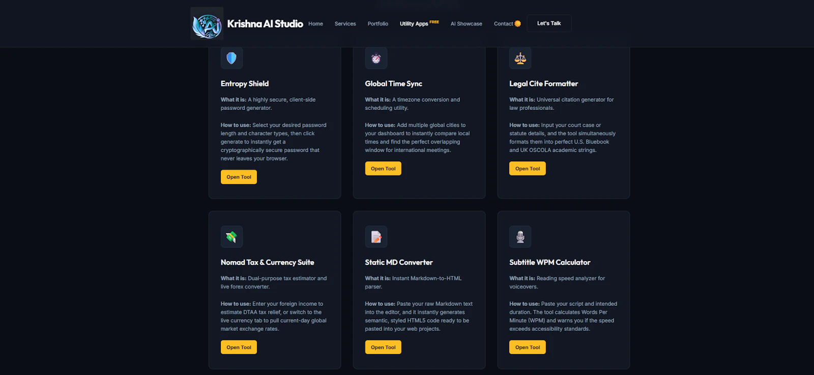 Krishna AI Studio: Free Utility Suite screenshot 1