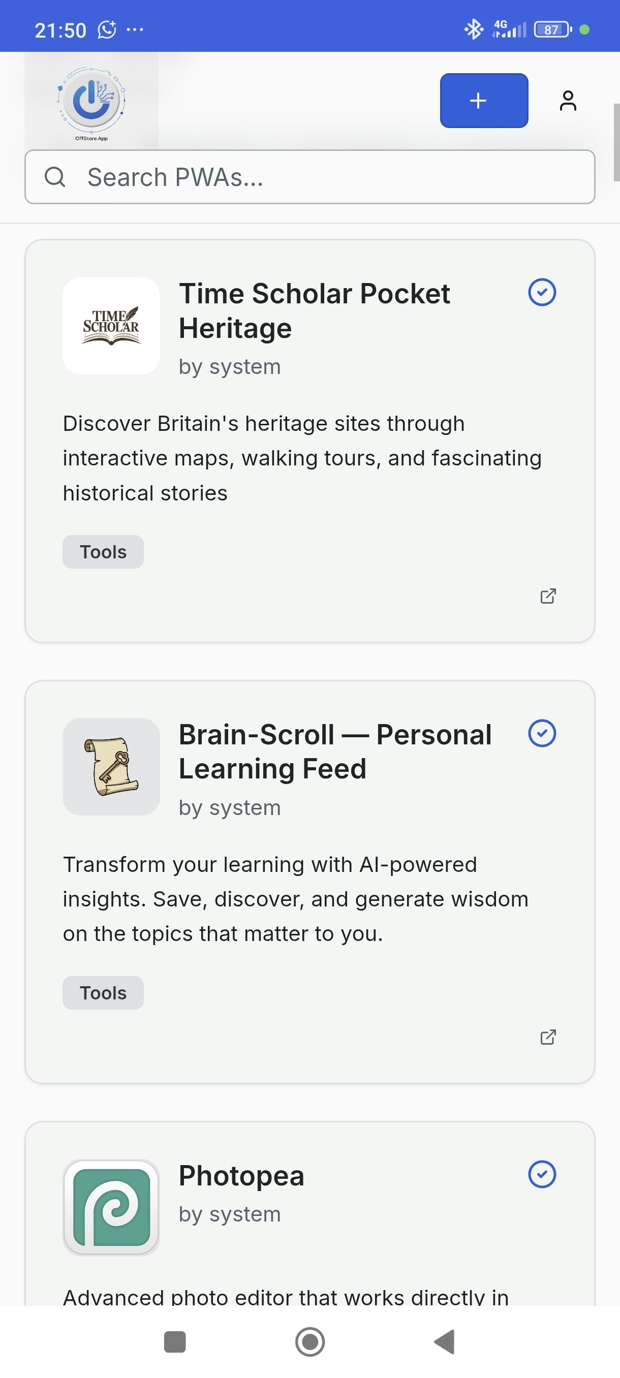 OffStore.app - Main screenshot showing features and interface