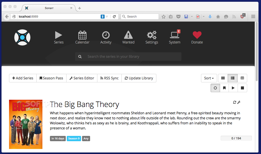 Sonarr - Dive in gallery image