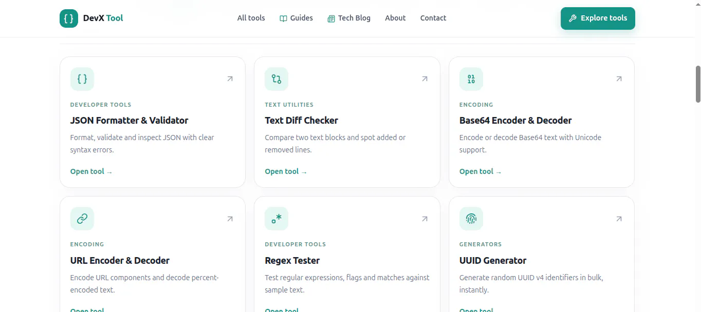 DevX Tool — Free Online Developer Suite gallery image