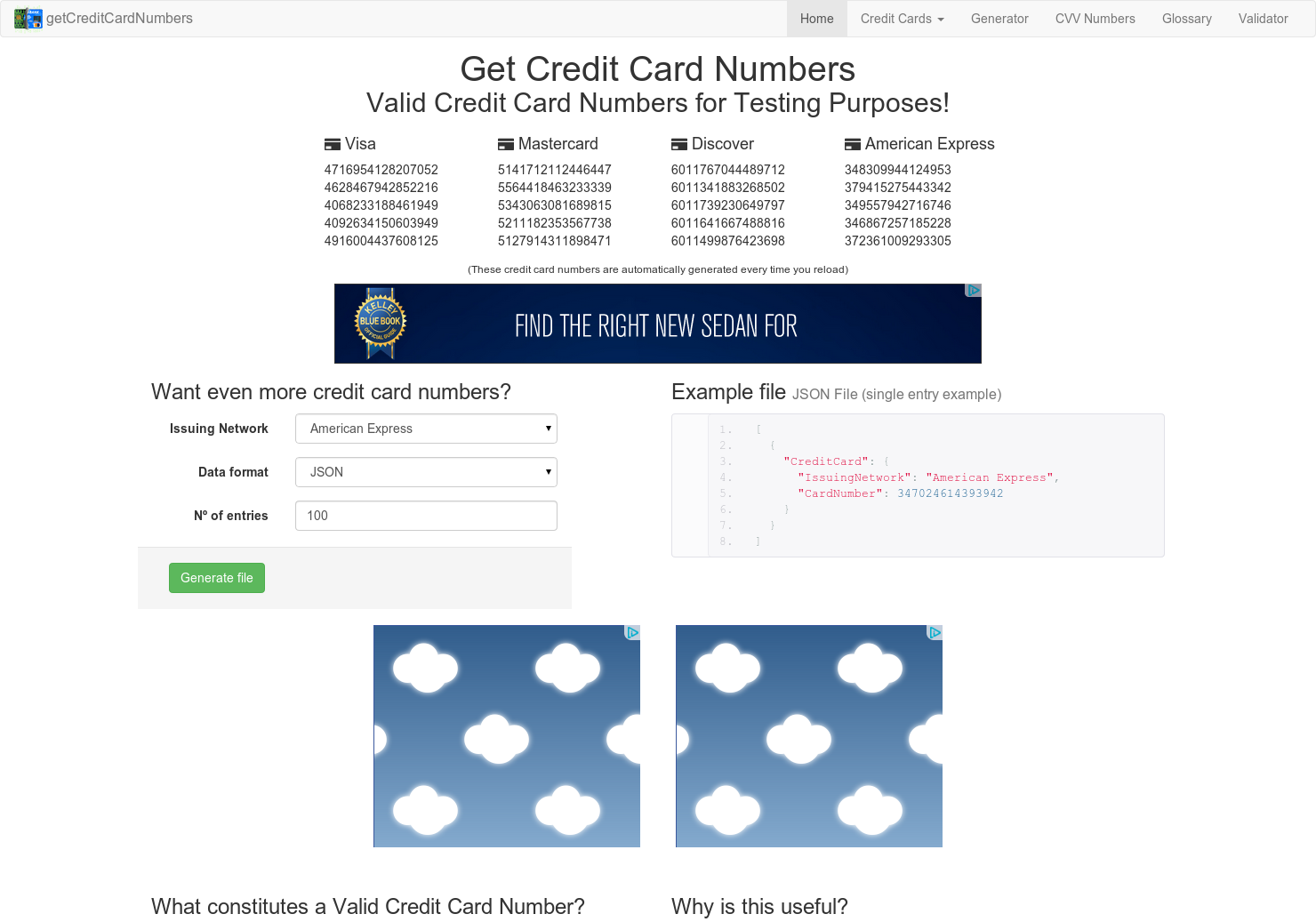 Get Credit Card Numbers