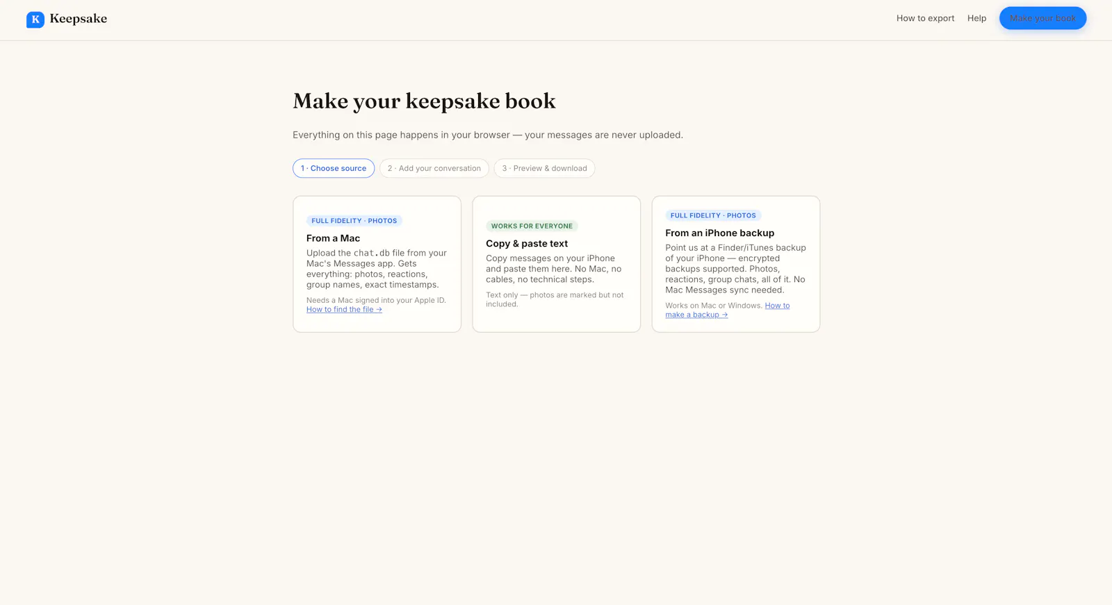 Keepsake screenshot 2