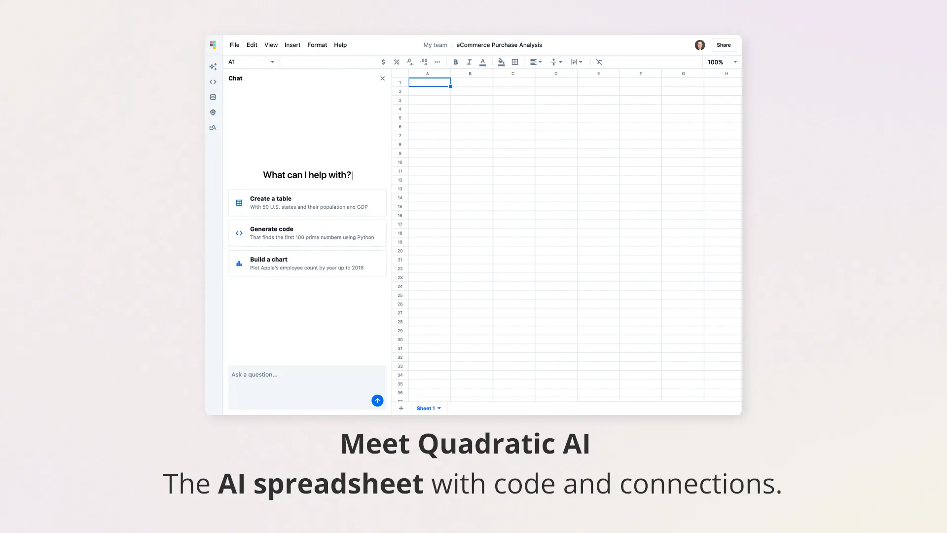 Quadratic: The AI spreadsheet with code and connections | Product Hunt