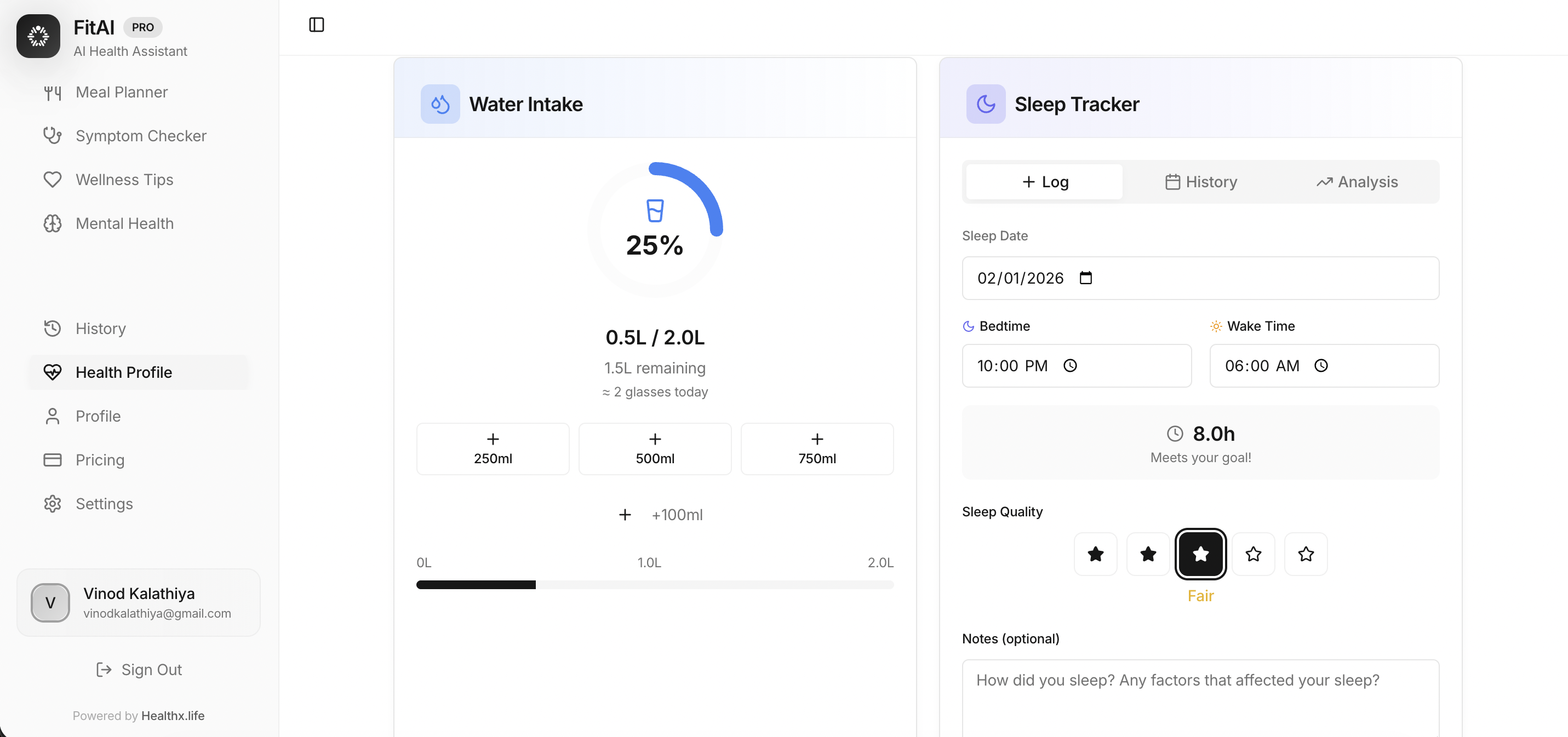 FitAI.live - Screenshot 5 showing product features and functionality