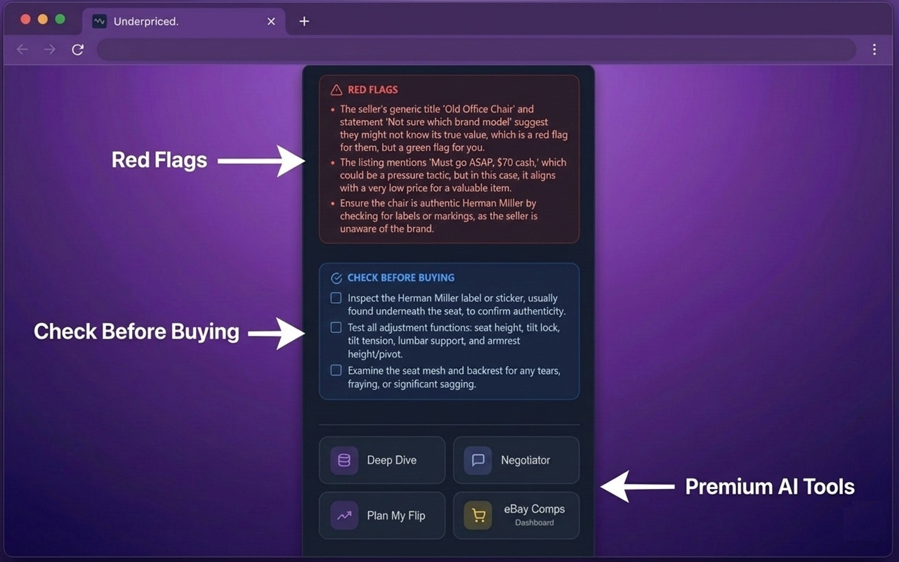 Underpriced - The #1 Price Checker App - Screenshot 2 showing product features and functionality