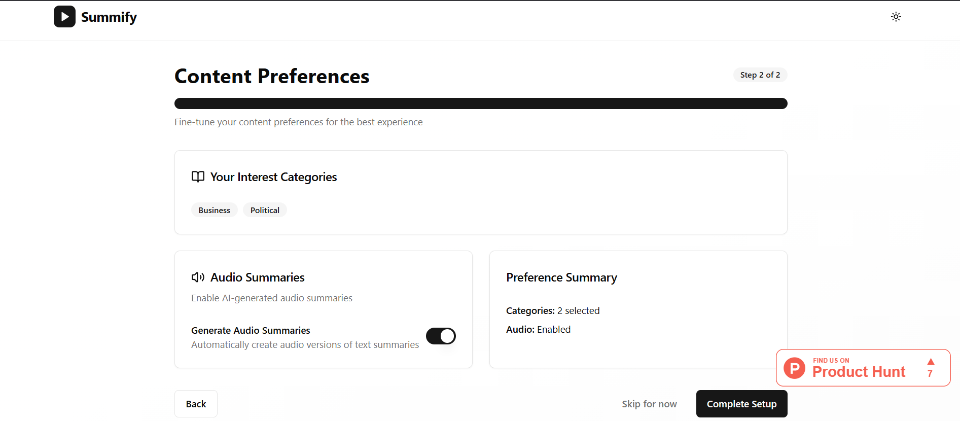 Summify gallery image