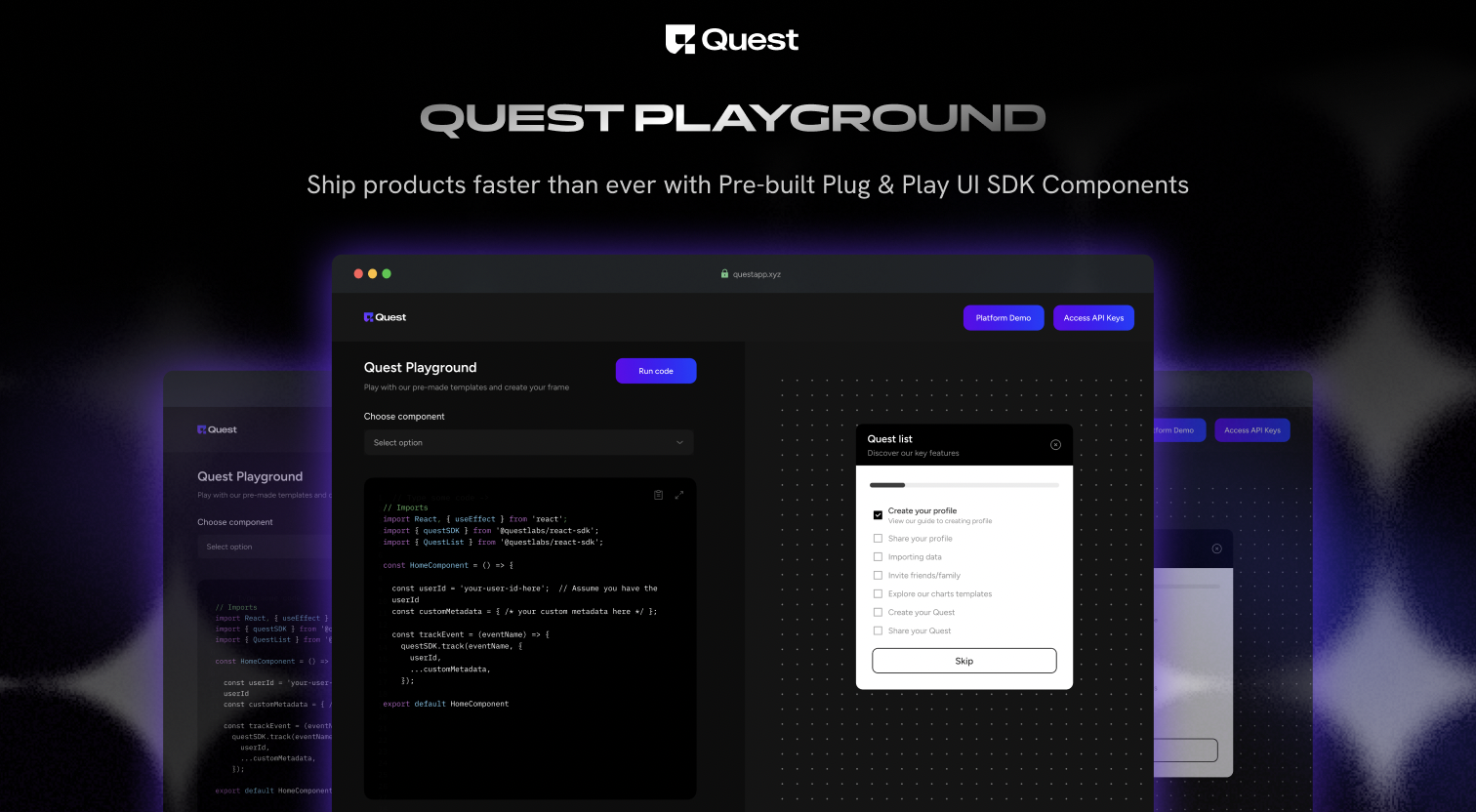 startuptile Quest Playground-UI SDK Components for adoption & engagement