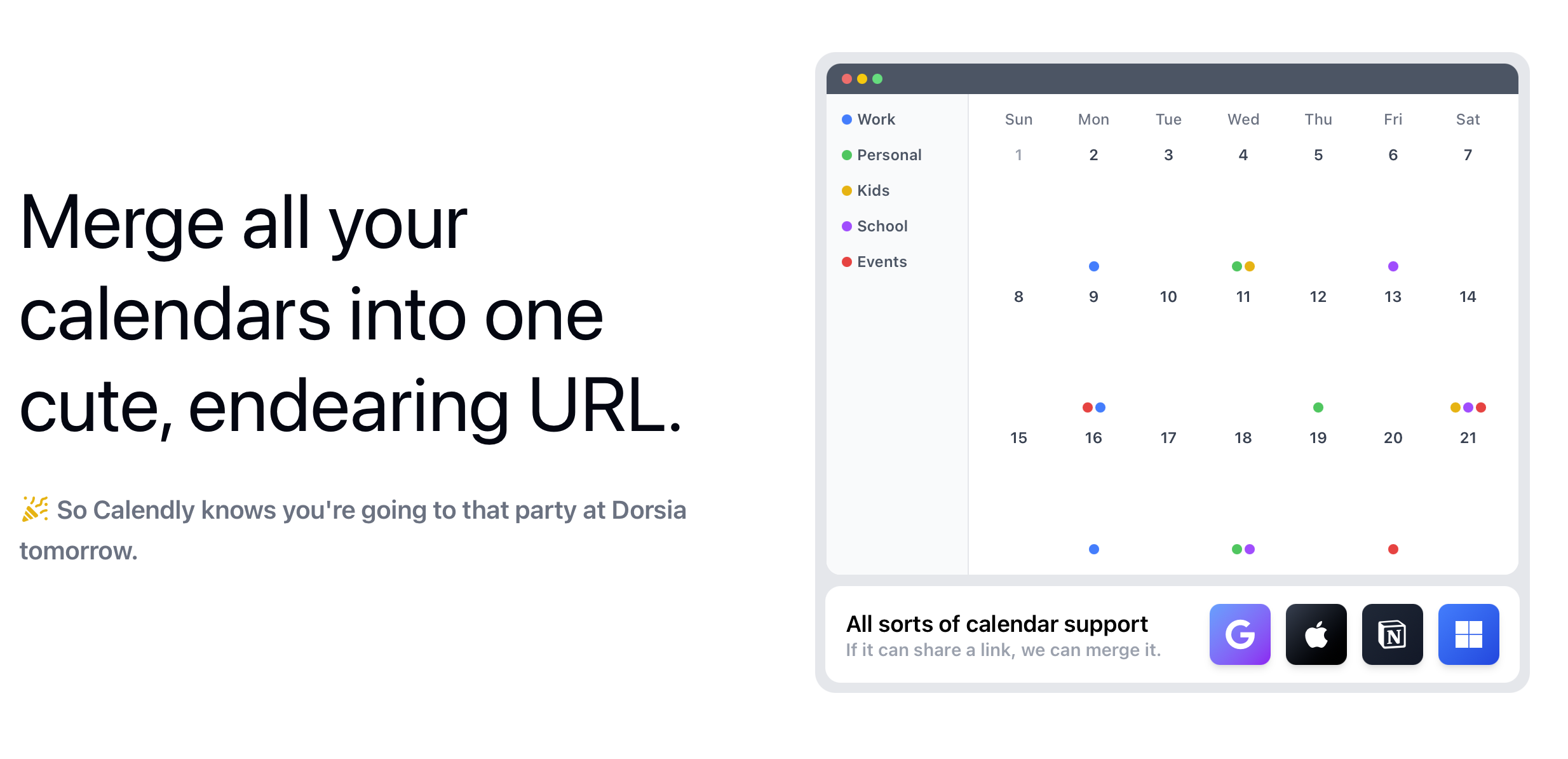 Média Calendrier - Fusionnez tous vos calendriers en une URL attachante. 1