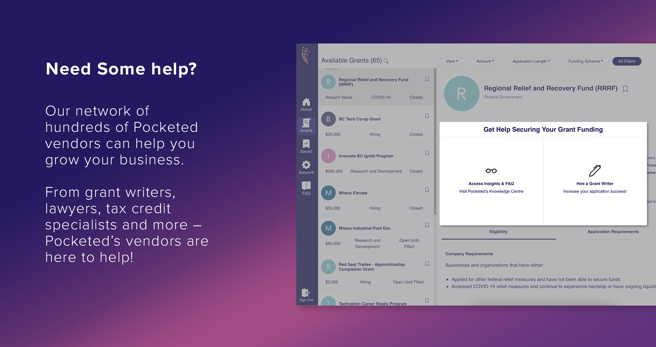 Pocketed Grant Matching Platform gallery image