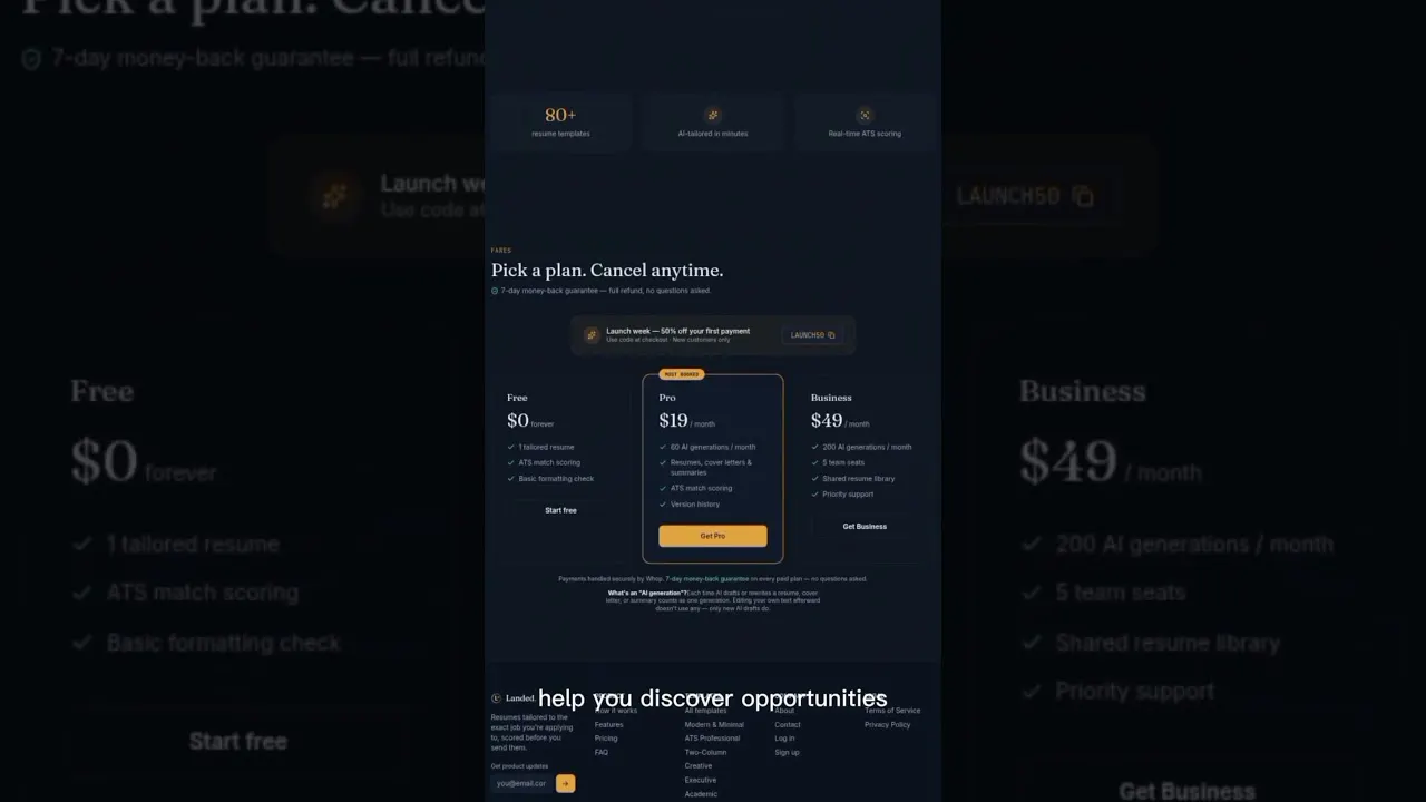 Landed — Resumes that clear the ATS gallery image