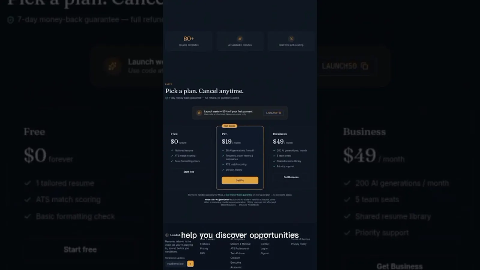 Landed — Resumes that clear the ATS screenshot 1 (video preview)
