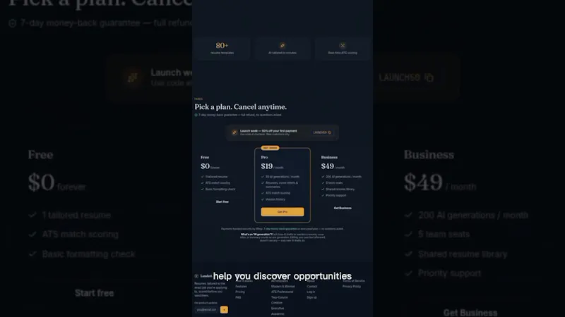Landed — Resumes that clear the ATS screenshot 1 (video preview)